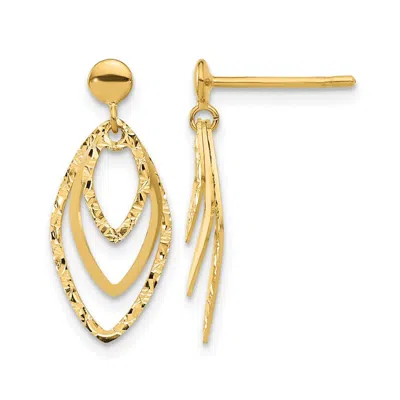 Diamond2deal 14k Yellow Gold Oval Shape Drop Dangle Earrings
