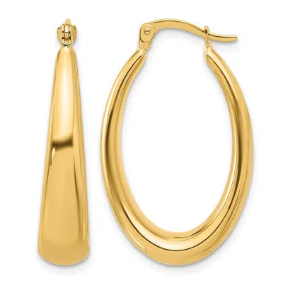 Diamond2deal 14k Yellow Gold Oval Shape Hoop Earrings