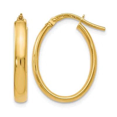 Diamond2deal 14k Yellow Gold Oval Shape Hoop Earrings