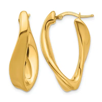 Diamond2deal 14k Yellow Gold Oval Shape Hoop Earrings