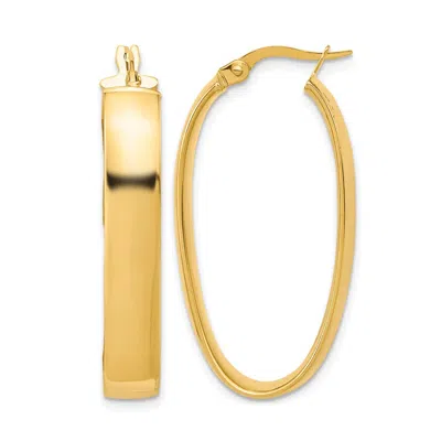Diamond2deal 14k Yellow Gold Oval Shape Hoop Earrings 35mm