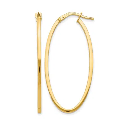 Diamond2deal 14k Yellow Gold Oval Shape Hoop Earrings 40mm