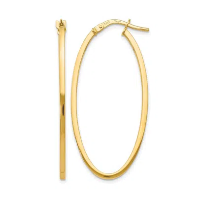 Diamond2deal 14k Yellow Gold Oval Shape Hoop Earrings 40mm