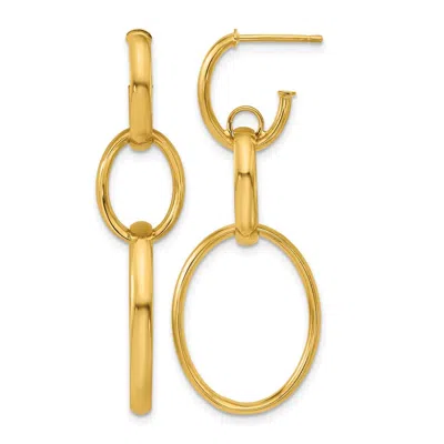 Diamond2deal 14k Yellow Gold Oval Shape Link Drop Dangle Earrings In Red