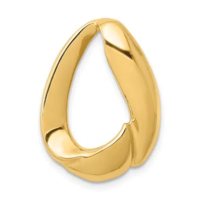 Diamond2deal 14k Yellow Gold Oval Slide Pendant Fits Up To 8mm Omega