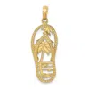 Diamond2deal 14k Yellow Gold Palm Tree Flip Flop Charm In Yellow
