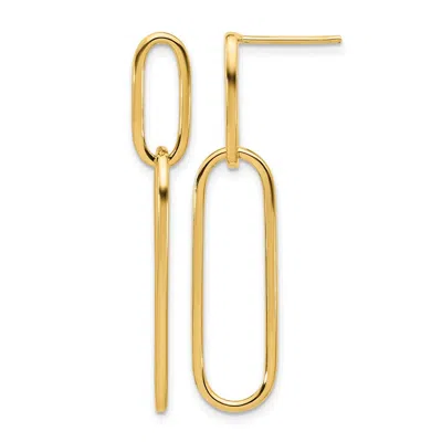 Diamond2deal 14k Yellow Gold Paperclip Drop Dangle Earrings