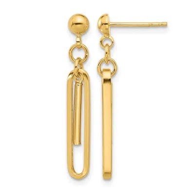 Diamond2deal 14k Yellow Gold Paperclip Drop Dangle Earrings