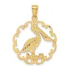Diamond2deal 14k Yellow Gold Pelican In Circle Charm In Yellow
