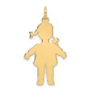 Diamond2deal 14k Yellow Gold Plain Polished Large Girl Charm Pendant In Yellow