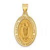 Diamond2deal 14k Yellow Gold Polish Satin Hollow Spanish Lady Of Guadalupe Medal Pendant In Yellow