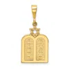 Diamond2deal 14k Yellow Gold Polished 10 Commandment Tablets Star Of David Charm In Yellow