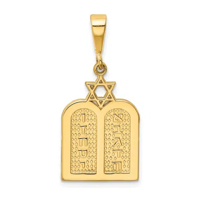 Diamond2deal 14k Yellow Gold Polished 10 Commandment Tablets Star Of David Charm