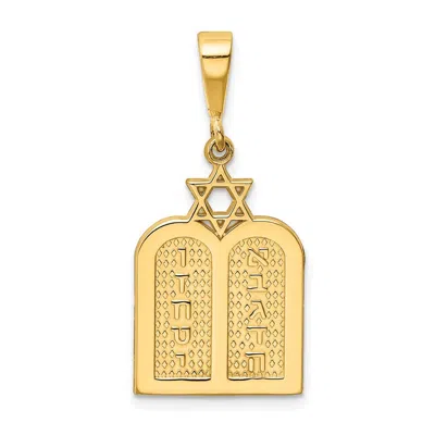 Diamond2deal 14k Yellow Gold Polished 10 Commandment Tablets Star Of David Charm