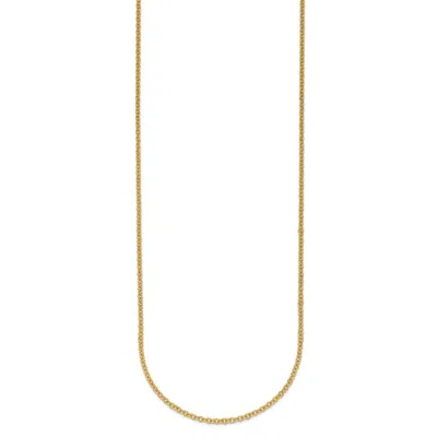 Diamond2deal 14k Yellow Gold Polished 2.0mm Solid Cable Chain Necklace In Transparent