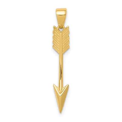 Diamond2deal 14k Yellow Gold Polished 3-d Arrow Pendant