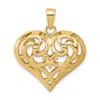 Diamond2deal 14k Yellow Gold 3-d Diamond-cut Filigree Puffed Heart Charm In Yellow