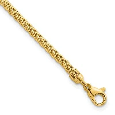 Pre-owned Diamond2deal 14k Yellow Gold Polished 3.1mm Wheat Bracelet 7.5"