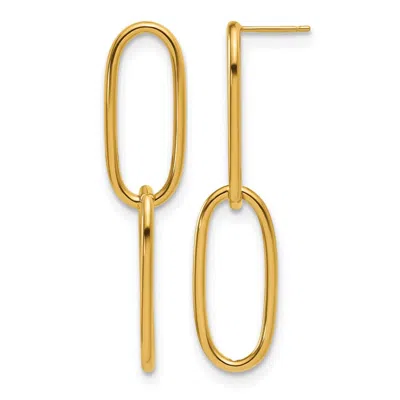 Diamond2deal 14k Yellow Gold Polished 42mm Drop & Dangle Earrings