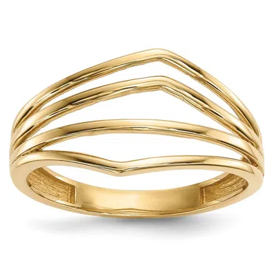 Diamond2deal 14k Yellow Gold Polished 4-bar Ring