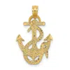 Diamond2deal 14k Yellow Gold Polished Anchor Rope Charm In Yellow