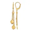Diamond2deal 14k Yellow Gold Polished And Brushed Drop Dangle Earrings In Gold