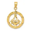 Diamond2deal 14k Yellow Gold Polished And Diamond-cut Masonic Symbol Pendant In Yellow