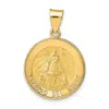 Diamond2deal 14k Yellow Gold Polished And Satin Caridad Del Cobre Medal Hollow Pendant In Yellow