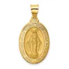 Diamond2deal 14k Yellow Gold Polished And Satin Miraculous Medal Hollow Pendant In Yellow