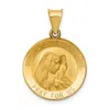 Diamond2deal 14k Yellow Gold Polished And Satin Our Lady Of Sorrows Medal Hollow Pendant In Yellow