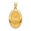 Diamond2deal 14k Yellow Gold Polished And Satin Sacred Heart Of Jesus Medal Hollow Pendant In Yellow