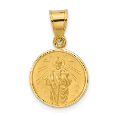 Diamond2deal 14k Yellow Gold Polished And Satin Solid St Jude Thaddeus Medal