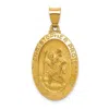 Diamond2deal 14k Yellow Gold Polished And Satin St Christopher Medal Hollow Pendant In Yellow