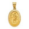 Diamond2deal 14k Yellow Gold Polished And Satin St Christopher Medal Hollow Pendant In Yellow