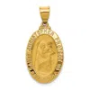 Diamond2deal 14k Yellow Gold Polished And Satin St. Christopher Medal Hollow Pendant In Yellow