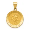 Diamond2deal 14k Yellow Gold Polished And Satin St. Christopher Medal Hollow Pendant In Yellow