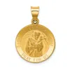 Diamond2deal 14k Yellow Gold Polished And Satin St Francis Of Assisi Medal Hollow Pendant In Yellow