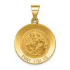 Diamond2deal 14k Yellow Gold Polished And Satin St George Medal Hollow Pendant In Yellow