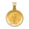 Diamond2deal 14k Yellow Gold Polished And Satin St John Baptist Medal Hollow Pendant In Yellow