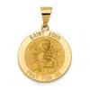 Diamond2deal 14k Yellow Gold Polished And Satin St John Medal Hollow Pendant In Yellow