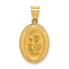 Diamond2deal 14k Yellow Gold Polished And Satin St Joseph Medal Hollow Pendant In Yellow