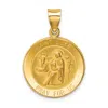 Diamond2deal 14k Yellow Gold Polished And Satin St Luke Medal Hollow Pendant In Yellow