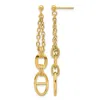 Diamond2deal 14k Yellow Gold Polished And Textured Drop Dangleearrings In Gold