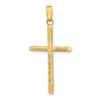 Diamond2deal 14k Yellow Gold Polished & Textured Fancy Cross Pendant In Yellow