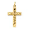 Diamond2deal 14k Yellow Gold Polished And Twisted Hollow Cross Pendant In Yellow