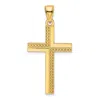 Diamond2deal 14k Yellow Gold Polished Beaded Cross Pendant In Yellow