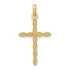 Diamond2deal 14k Yellow Gold Polished Beaded Design Cross Pendant In Yellow