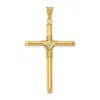 Diamond2deal 14k Yellow Gold Polished Center Wrap Tube Cross Pendant In Yellow
