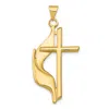 Diamond2deal 14k Yellow Gold Polished Cross Drape Pendant In Yellow