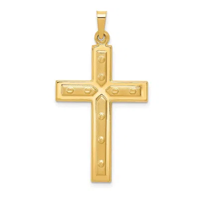 Diamond2deal 14k Yellow Gold Polished Cross Pendant